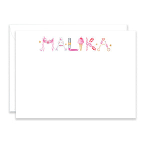 Annabel Personalized Stationery by The Letter Nest in example name, "Malika"