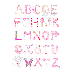 Annabel Alphabet letters that can be customized in the Annabel Personalized Stationery