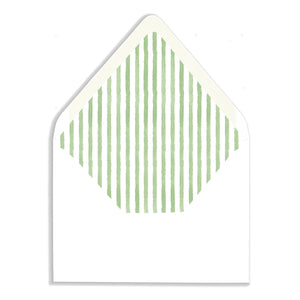 Green Stripe envelope liner to accompany Chinoiserie Personalized Stationery