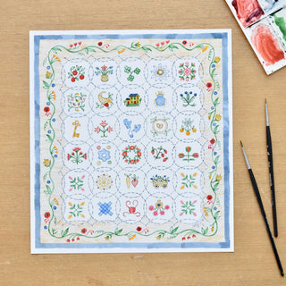 American Quilt Alphabet Print
