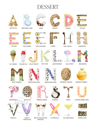 Dessert Alphabet Letter Key by The Letter Nest