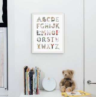London Alphabet in White Frame by The Letter Nest
