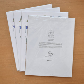 The Letter Nest's NYC Alphabet verso with information about the brand