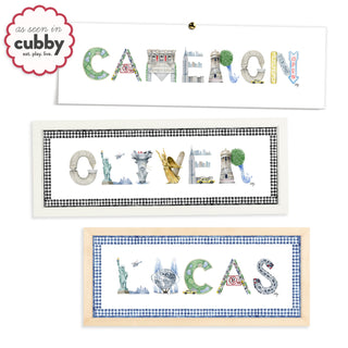Custom Name Prints by The Letter Nest in New York City theme with Cubby Press Mention