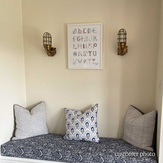 Nautical Alphabet in a White Frame hanging in the foyer of a Nantucket home, by The Letter Nest