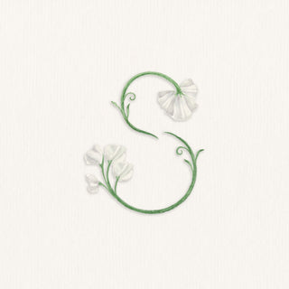 "S" for Sweet Pea Watercolor