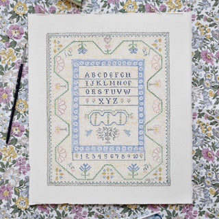 American Sampler Alphabet, Original Watercolor