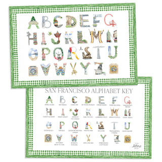 San Francisco Alphabet Placemat by The Letter Nest in Green