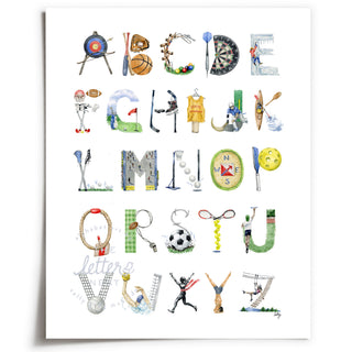 NEW - Sports Alphabet Print