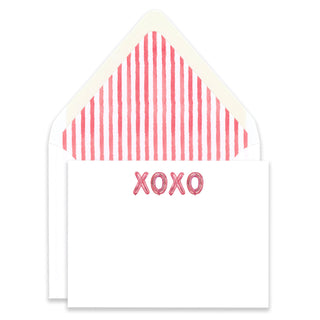 XOXO Balloon Alphabet stationery with matching stripe lined envelopes