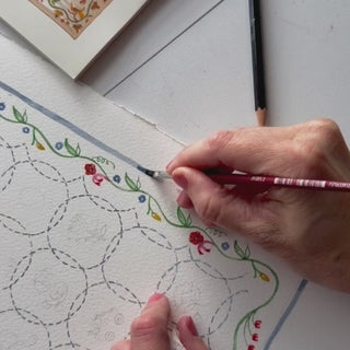 Short video of Sally painting the American Quilt Alphabet, 2026